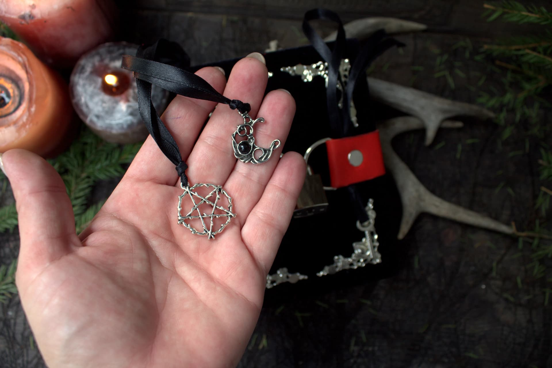 Handmade Velvet Grimoire Journal with Lock, Aged Pages thumbnail 6