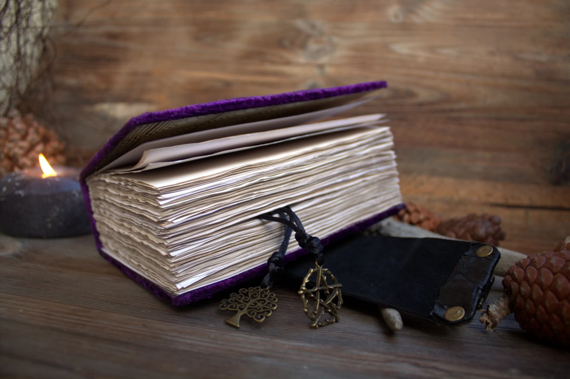 Handmade Velvet Witch Journal | Grimoire, Spell Book, A6 Forest Magic Notebook thumbnail 8