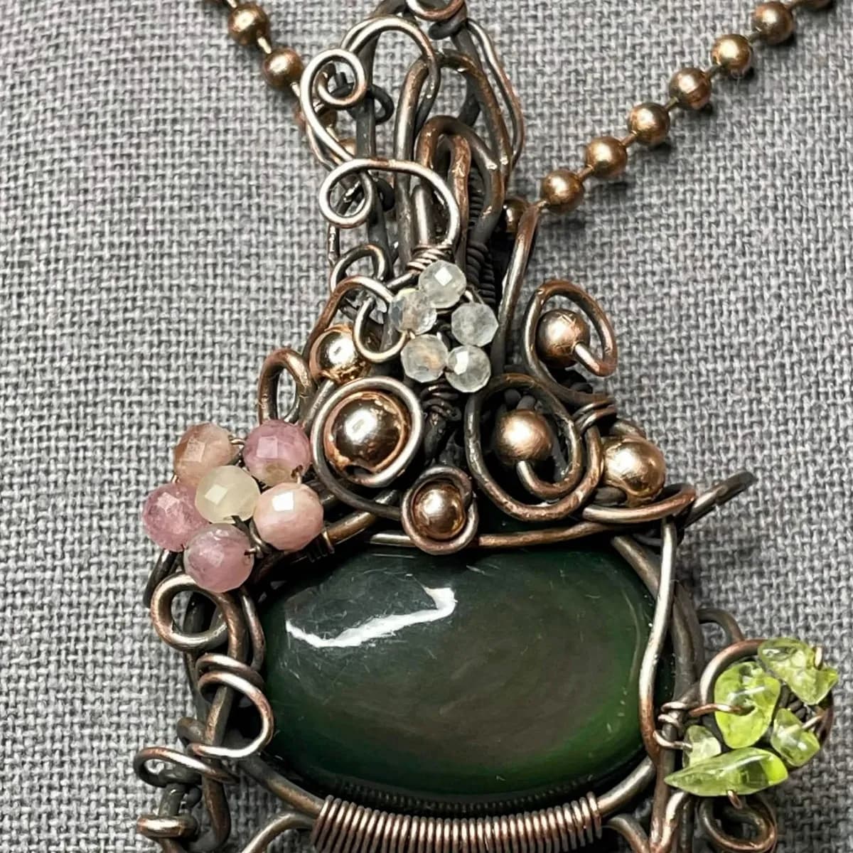Circe Cauldron - Rainbow Obsidian Grounding and Protection Talisman - Image 1